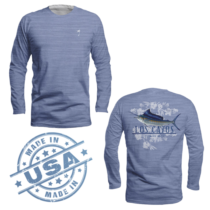 Men's Large Gray Long Sleeve Fishing Shirt